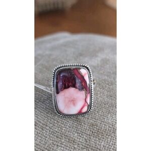 Pink Dahlia Sterling Silver Ring Size 7 Stunning!!